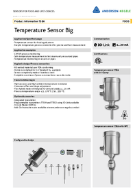 Thumbnail of document Data Sheet - TSMA/TSBA Temperature Sensors